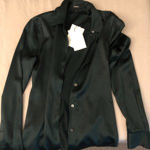 Theory Long Sleeve Silk Shirt